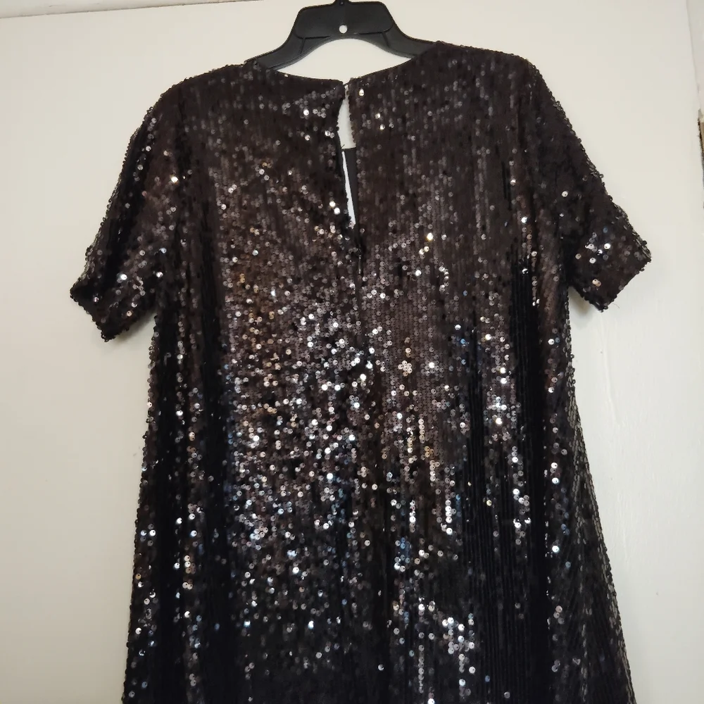 Sugar Lips Black Sequin Mini Dress Size M - Picture 9 of 13